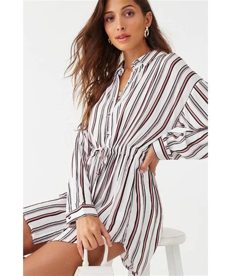 Forever 21（フォーエバー トゥエンティーワン）の「forever 21 Striped Belted Shirt Dress