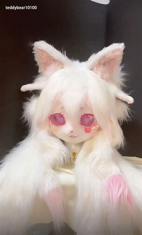 Kigurumi Fursuit Head Pink Fursuit Mask Kemono Fursuit Kigurumi Mask