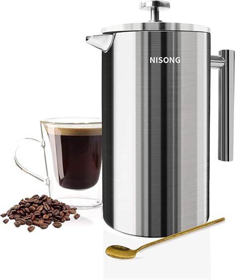 French Press Kaffeebereiter Kaffeekanne Liter Aus Edelstahl