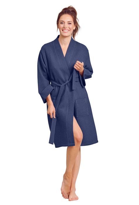 Kimono Waffle Robe Womens Bath Spa Robe Lightweight Cotton