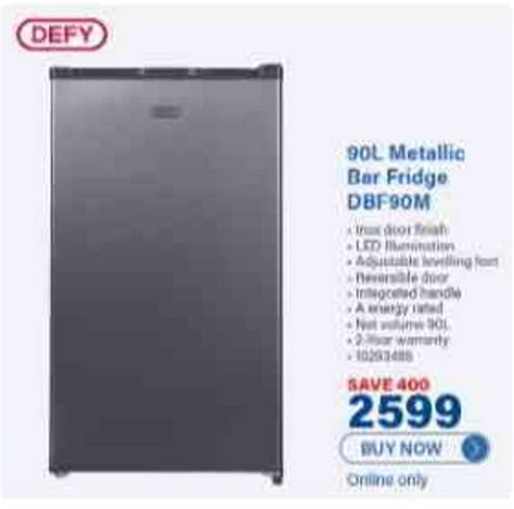 Defy L Metallic Bar Fridge Dbf M Offer At Incredible Connection