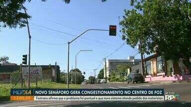 Meio Dia Paran Foz Do Igua U Novo Sem Foro Gera Congestionamento