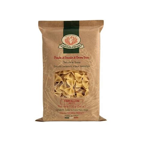 Rustichella DAbruzzo Pasta Di Semola Di Grano Duro Farfalloni 500g