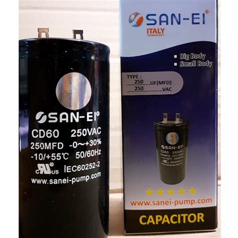 Jual SAN EI Kapasitor Capacitor Starting 250 UF MFD 250 VAC Sanei