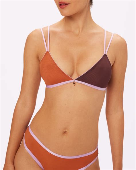 Cross Back Triangle Bralette Silky Mesh Archive Waffle Cone Parade