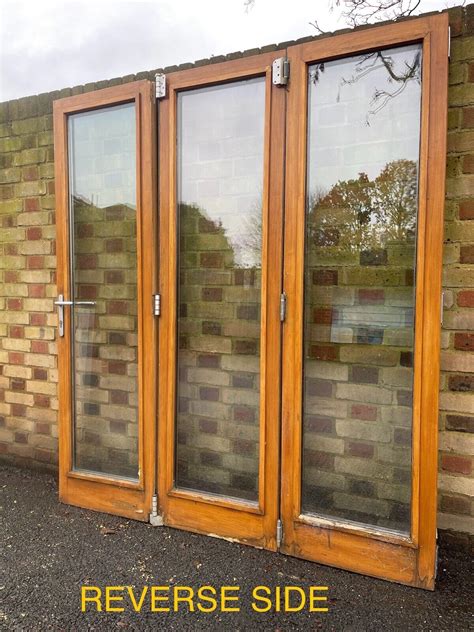 Solid Oak Double Glazed Bifold Sliding External Doors NO FRAME 1970 x