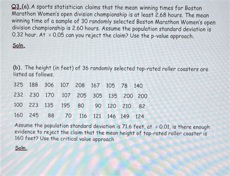 Solved Q A A Sports Statistician Claims That The Mean Chegg