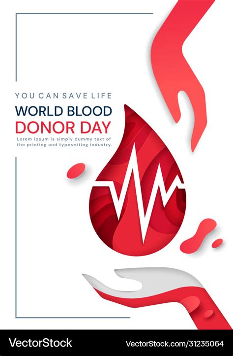 Medical Poster Design For World Blood Donor Day Vector Image