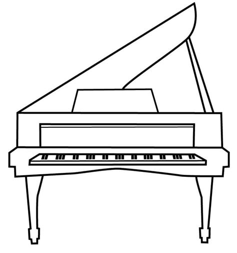 Gran Piano Para Colorear Imprimir E Dibujar Coloringonly