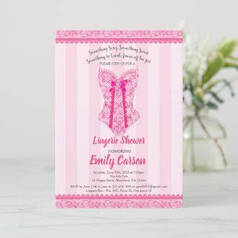 Lingerie Shower Hot Pink Elegant Bridal Party Invitation Zazzle