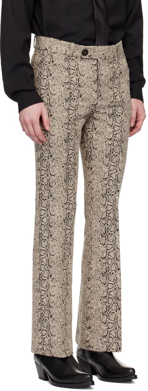 Ernest W Baker Off White Black Flared Trousers Ernest W Baker