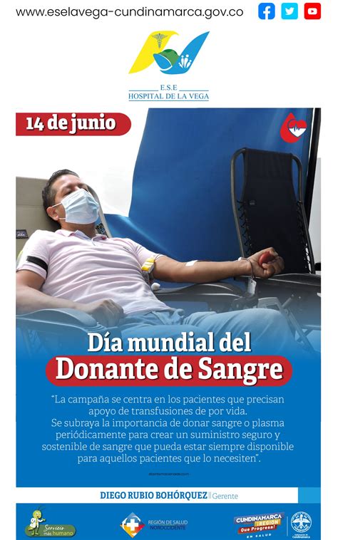 Día Mundial del Donante de Sangre E S E HOSPITAL DE LA VEGA