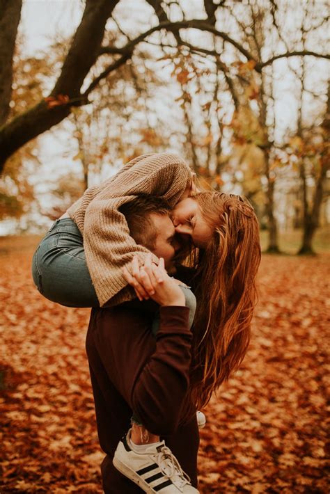 Autumn Engagement Photos In Tacoma With Fall Leaves Engagement Photos