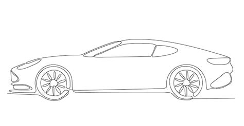 Premium Vector | Abstract small car in continuous line art drawing ...