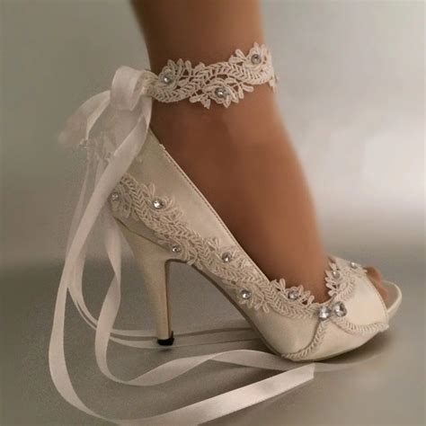 Buy Dress Shoes Women Pumps Open Toe Lace Wedding