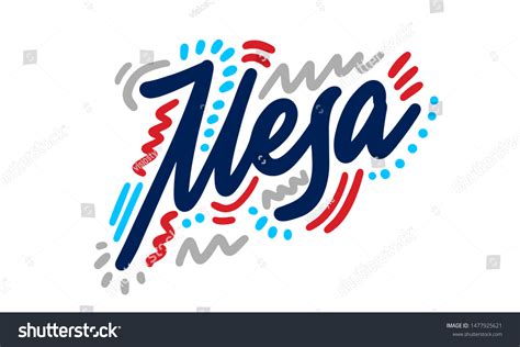 Mesa Handwritten City Namemodern Calligraphy Hand Stock Vector Royalty