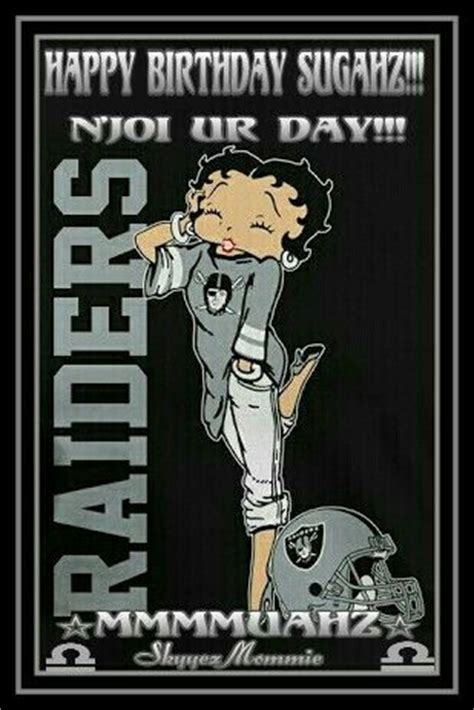 Betty Boop Happy Birthday Betty Boop Oakland Raiders Betty Boop Black