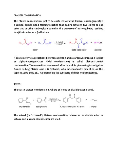 (DOC) CLAISEN CONDENSATION