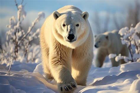 Premium AI Image | Polar bear hunting seals on the Arctic ice fields ...