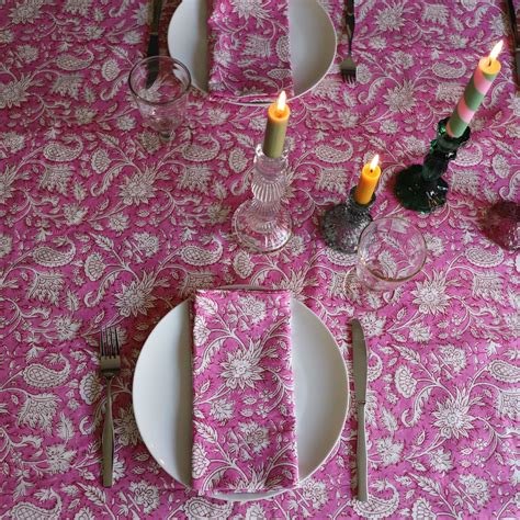 Tablecloth Fuchsia Floral Ruby Jones Home