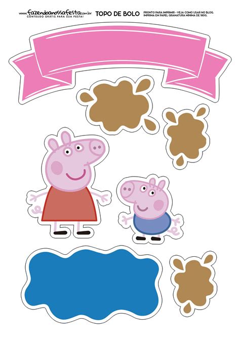 Uau Veja O Que Temos Para Topo De Bolo Peppa Pig Tortas Peppa Pig