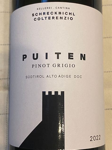 Colterenzio Schreckbichl Pinot Grigio Riserva Puiten Italy