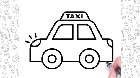 How to draw a Taxi Car | Как нарисовать такси | taksi mashinasi rasmini ...
