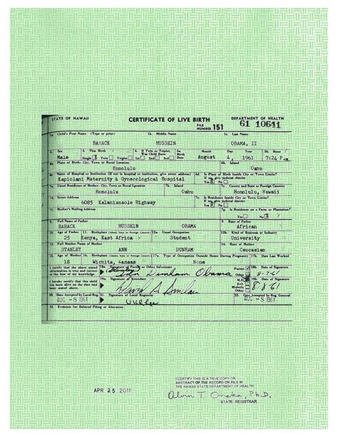 White House Releases President Obama S Long Form Birth Certificate