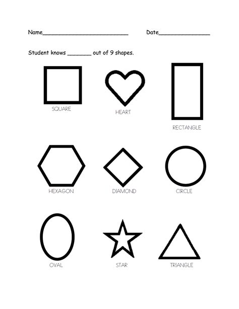 Shape Assessment Doc Preschool Assessment Preschool Math Teacher Planner