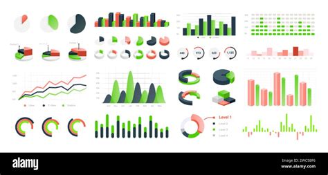 Graphic Charts Infographic Statistic Bars And Circle Diagrams For Data