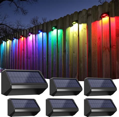 Solar Outdoor Deck Step Fence Lights 8 Colors Led RGB Changing