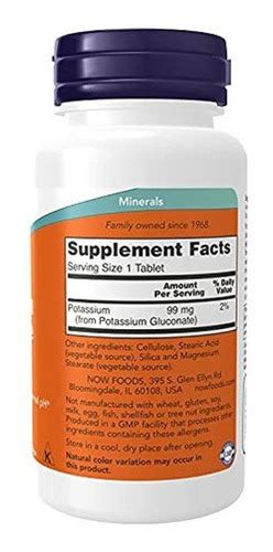 Now Supplements 99 Mg De Gluconato De Potasio Mas Facil Envío gratis