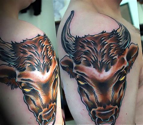 Nice Bull Head Tattoo Idea