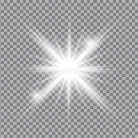 White Light Glow Effect Light Rays Radiant Flash Lens Flare Vector