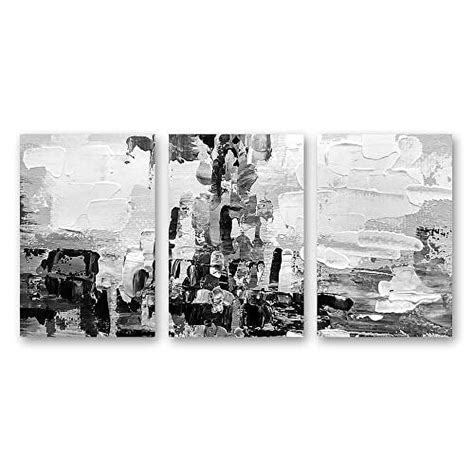 Wall26 3 Panel Canvas Wall Art Black And White Abstract Pictures Home