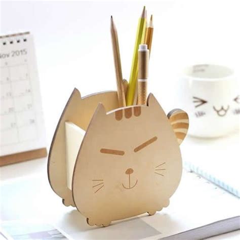 Wooden Cat Pen Holder Wooden Cat Pen Holders Cat Pen