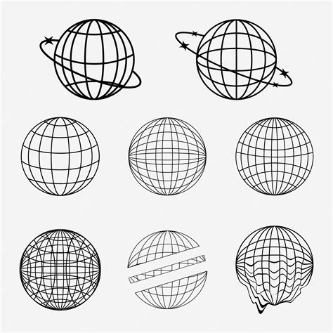 Premium Vector Earth Globe Set Street Wear And Y2k Globe Element