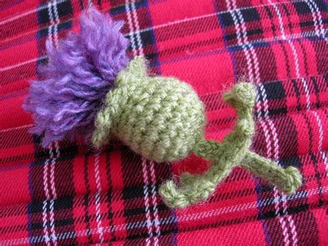 Scottish Thistle Brooch Hand Crocheted By Crochetkat On Etsy