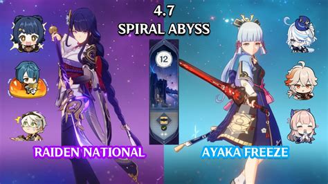 C0 Raiden National C0 Ayaka Freeze 4 7 Spiral Abyss Floor 12