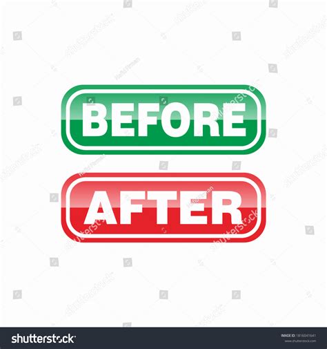 Before After Text Glossy Effect Vector Stock Vector Royalty Free