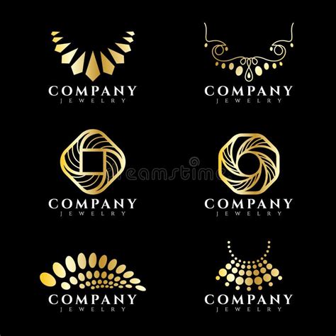 Gold Jewelry and Necklace Logo Vector Set Design Stock Vector - Illustration of infinity ...