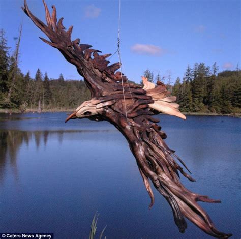 White Wolf Driftwood Artist Creates Amazing Animal Artwork Photos