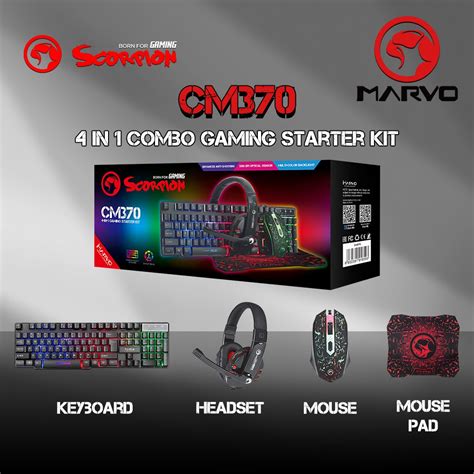 Marvo Scorpion Cm370 Rgb 4 In 1 Gaming Combo Set Shopee Malaysia