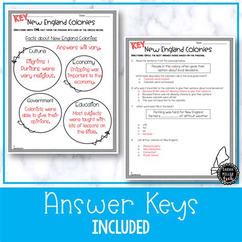 New England Colonies Reading Activity Packet Amped Up Learning