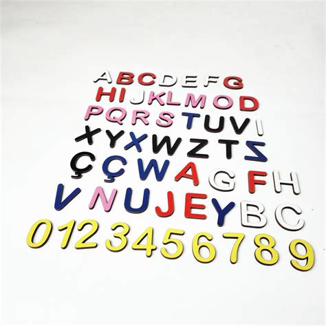 Letras N Meros Alfabeto Mdf Colorido Altura Cm Elo