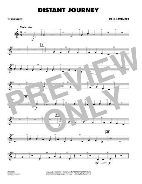 Distant Journey Bb Trumpet Sheet Music Paul Lavender Concert Band