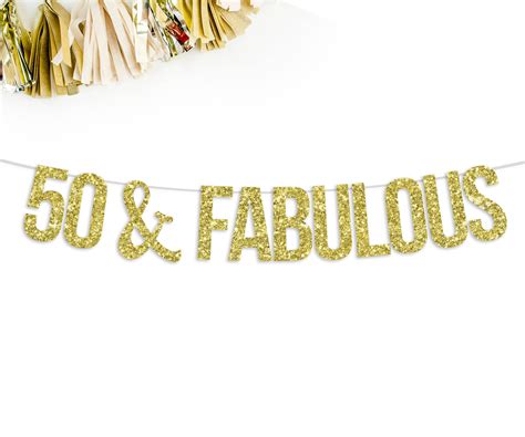 50 And Fabulous Banner 50th Birthday Party Decorations Banner