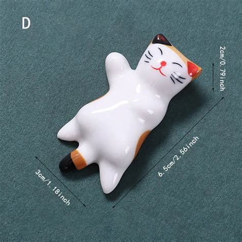 Cute Cat Chopsticks Rest Dinner Spoon Stand Ceramic Knife Temu