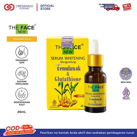 Jual The Face Temulawak Whitening Serum With Glutathione Ml Shopee