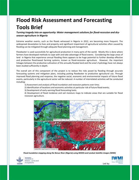 (PDF) Flood Risk Assessment and Forecasting Tools Brieffrdsan.iwmi.org ...